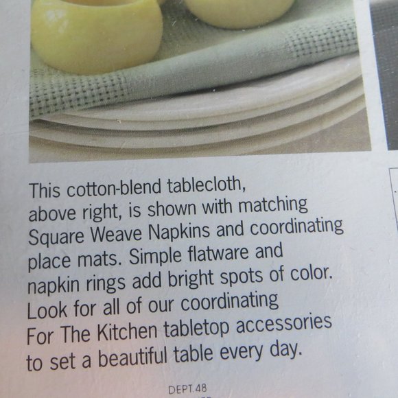 Martha Stewart Everyday Living 70 Inch Round Fabric Tablecloth Blue NIP - Picture 4 of 8